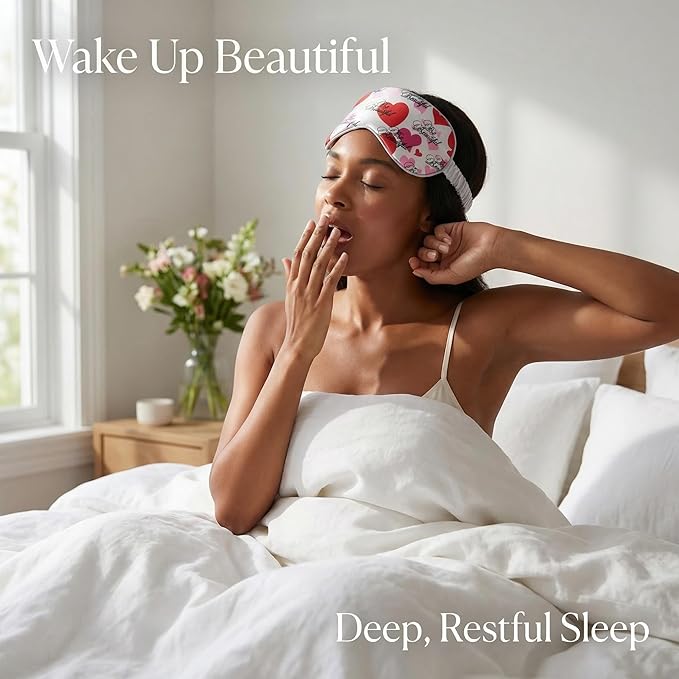 Luxury Elastic Band Sleep Mask – Soft, Lightweight & Ultra Comfort-Perfect for Light Blocking Wake up Radiant (Silver, Adjustable Strap)