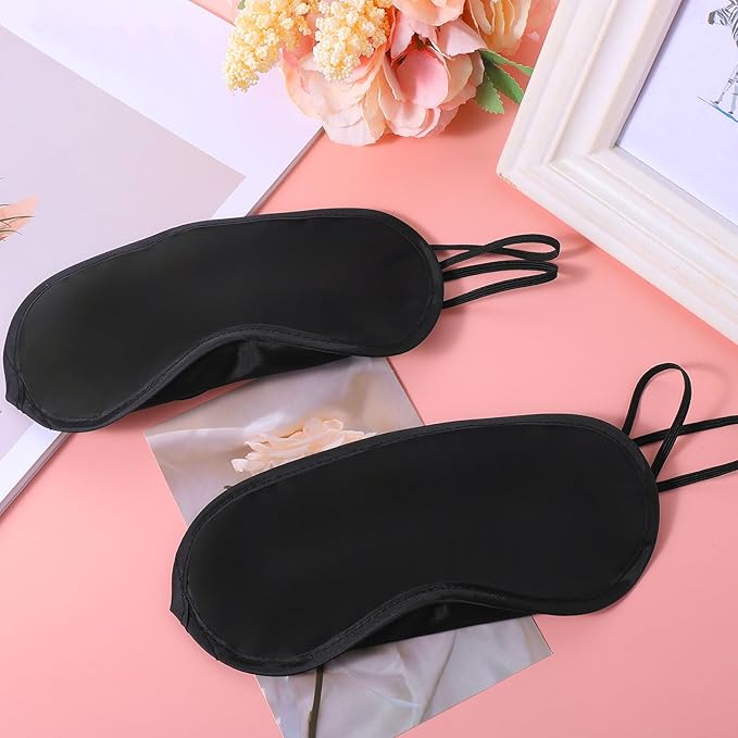 Sleep Mask, 6 PCS Eye Mask for Side Sleeper Soft Breathable Blackout Eye Cover with Adjustable Straps for Travel Blindfold Meditation Nap Women Men Kids (Black)