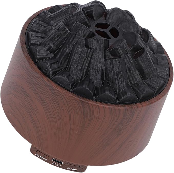 Rengue Essential Oil Diffuser, ABS Mini Humidifier with Mystical/Fantasy Effect, Dual Mist Modes 300ml for Home Office Bedroom (Dark Wood Grain)