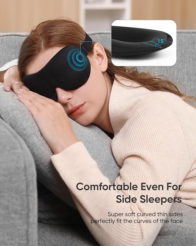 Sleep Mask for Side Sleeper 6 Pieces, 100% Blackout 3D Eye Mask for Sleeping, Night Blindfold for Men Women
