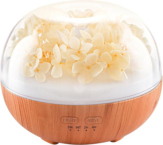 Aromatherapy Essential Oil Diffuser, 300ml Air Diffuser Humidifier with 7 LED Colors, Timer & Auto-Off for Home Bedroom Office (Beige)