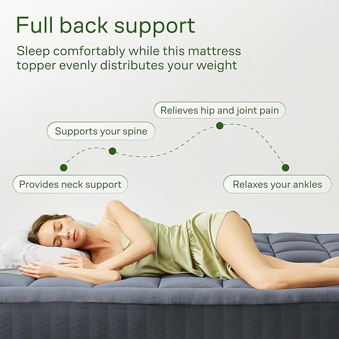 Niagara Sleep Solution Ultra Soft Twin XL Size Mattress Topper - Viscose Made from Bamboo Pillow Top Mattress Pad for Back Pain Relief - Naturally Cooling for Hot Sleepers, Gray