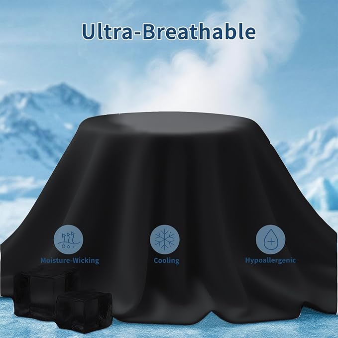 Premium Cooling Pillowcases Queen Size Set of 2 for Hot Sleeper & Night Sweats Beauty Sleep Reduces Wrinkles & Frizz Softer Than Silk Pillow Cover Oeko-TEX Certified Black Breathable