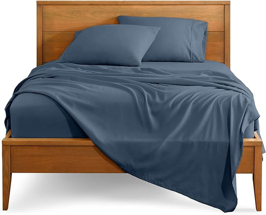Bare Home Full XL Sheet Set - 1800 Ultra-Soft Microfiber Full Extra Long Bed Sheets - Double Brushed - Deep Pockets - Easy Fit - 4 Piece Set - Bedding Sheets & Pillowcases (Full XL, Bering Sea)