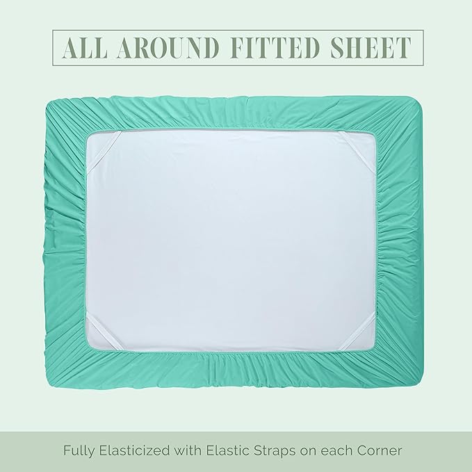 Elegant Comfort Luxury 1500 Premium Hotel Quality Microfiber 4-Piece Sheet Set - Soft, All Around Elastic 18-24 Inches Deep Fitted Sheet - Extra Deep Pocket Sheets, California King, Paradise Teal