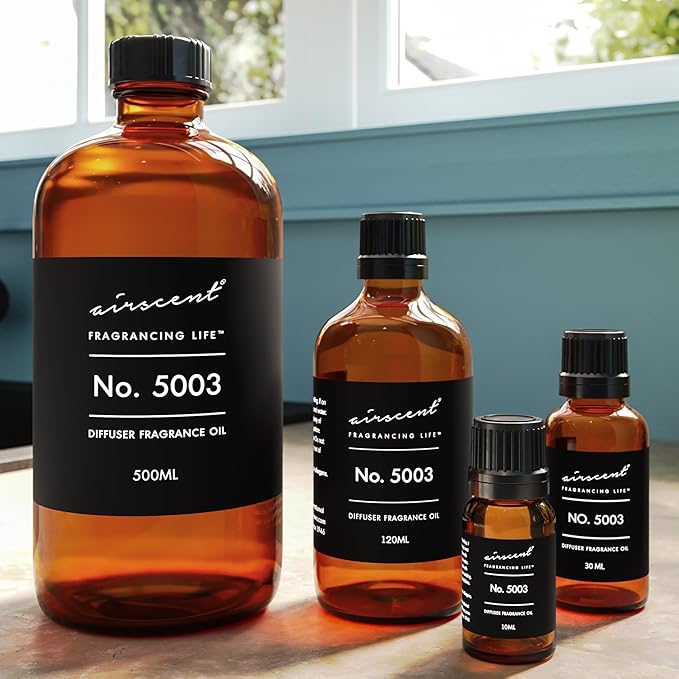 AirScent Coco-Inspired Diffuser Oil No. 5003 - Aroma and Essential Oil Blend - Fragrance Oil Dropper Bottle for Aromatherapy Diﬀusers and Humidifiers 500ml