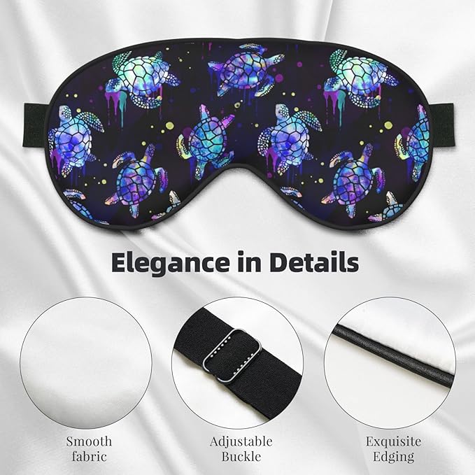 Sea Turtle Sleep Mask Breathable Soft Eye Mask for Sleep for Women Men Lightweight Eye Cover for Travel, Night Work, Nap, Office