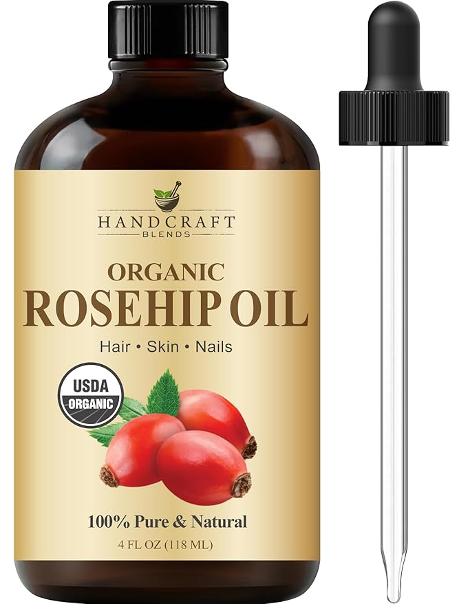 Handcraft Blends Cold-Pressed Organic Rosehip Oil | 4 Fl Oz | 100% Pure and Natural | Premium Grade Oil | Face, Skin and Hair | Protect | Nourish | Carrier Oil