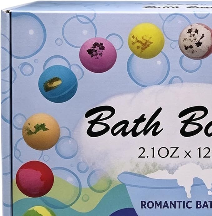Bath Bubble Balls - Moisturizing Bath Foaming Set, 12 Pcs Skin Hydrating Bathing Supplies Pack, Relaxing Aromatherapy Spa Care Bombs, Home Shower Wellness Kit, Family Friends Self Care Gift Use