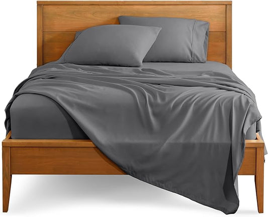 Bare Home King Sheet Set - 1800 Ultra-Soft Microfiber King Bed Sheets - Double Brushed - Deep Pockets - Easy Fit - 4 Piece Set - Bedding Sheets & Pillowcases (King, Grey)