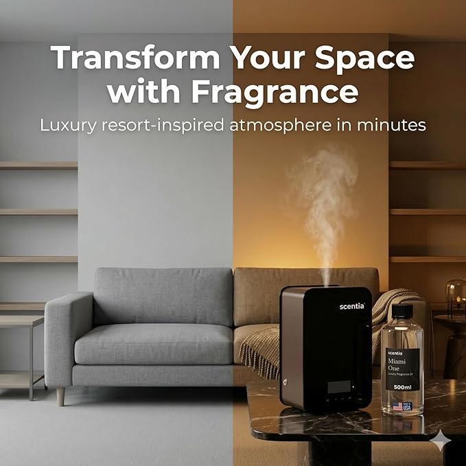 Scentia Miami One (My Way) Diffuser Oil for HVAC Scent Machine – Hotel Fragrance Inspired by 1 Hotel Miami Beach – 500 mL – Lemon, Sandalwood & Cedar Oil for Commercial & Cold Air Diffusers