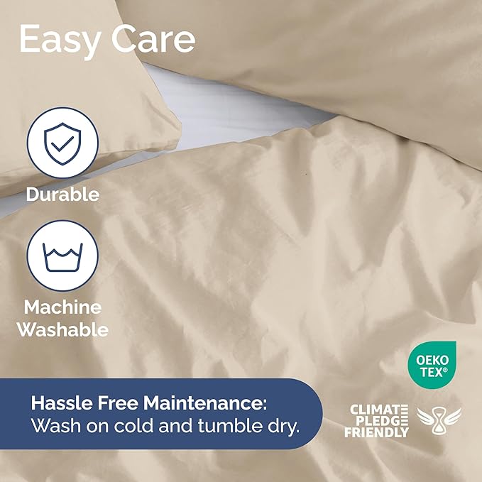 Duvet Cover Queen Size Set - Extra Soft Queen Duvet Cover 90" x 90" with 2 Pillow Shams - Hotel Luxury, Easy Care and Fade Free w/ Zipper Closures & Ties - All Season, Comfy, Cozy & Breathable (Wheat)