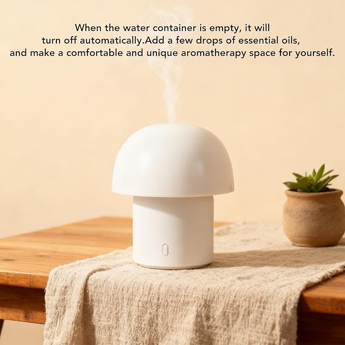 Bewinner Ultrasonic Aromatherapy Diffuser with Night Light | 160ml Quiet Mist Diffuser for Home Office Bedroom Mood Lamp (Round Top)