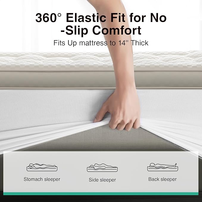 Novilla Twin XL Mattress Topper, Extra Thick Pillow Top Mattress Pad, Down Alternative Fill Breathable Cotton Cover, 8-21" Deep Pocket Soft Bed Topper for Back Pain Relief, Oatmeal