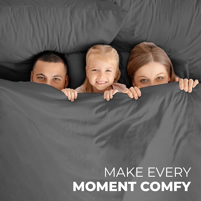ROYALE LINENS 4 Piece Queen Sheets Set - Soft Brushed 1800 Microfiber Bedding - 1 Fitted and 1 Flat Sheet, 2 Pillow Cases - Wrinkle Free & Fade Resistant - Hotel Luxury Bed Sheets Set (Grey, Queen)