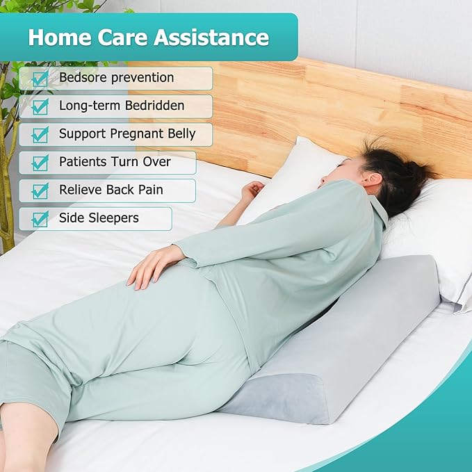 Wedge Pillow for Side Sleeping, Bed Wedge Pillows for Back Pain Relief & Post Surgery, Bedsore Pressure Relief Pillow, Wedges & Body Positioners Pillow for Seniors, Pregnancy, Adult(2IN1)