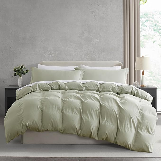 Nestl Twin Duvet Cover Set - Soft Double Brushed Light Sage Duvet Cover Twin/Twin XL, 2 Piece, with Zipper Closure, 1 Duvet Cover 68x90 inches and 1 Pillow Sham