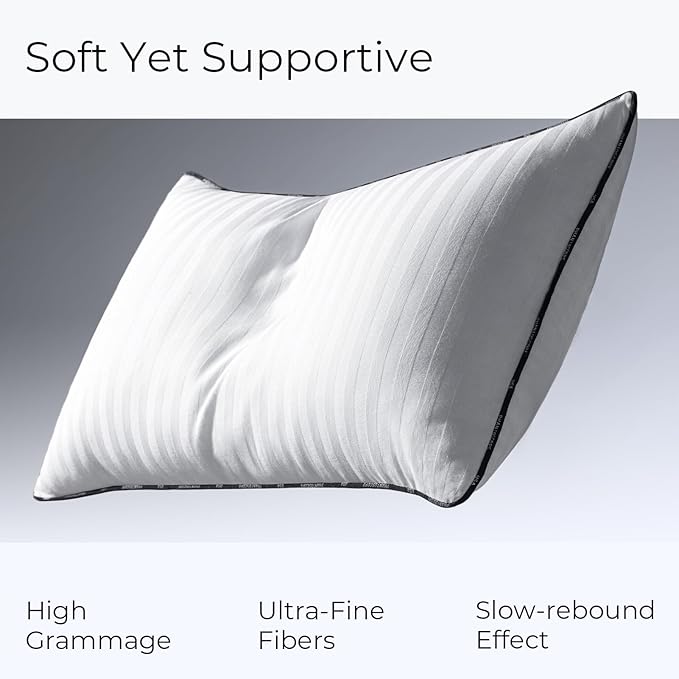 Phantoscope Synthetic Down Pillow Insert - 12x20 Down Alternative, Ultra Soft Large Rectangle Throw Pillow with 100% Cotton for Couch Sham, Bed Sleeping (White, Set of 1)