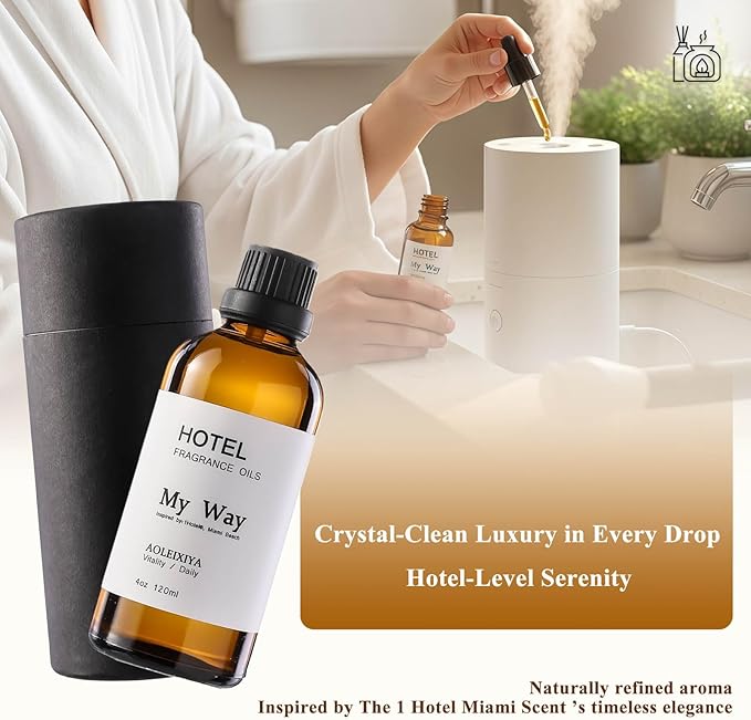 My Way Diffuser Oil Waterless Hotel Essential Oils for Diffusers for Home Inspired by The 1 Hotel Miami Scent - Premium Hotel Collection Diffuser Oil - 4 Fl Oz (Pack of 1)
