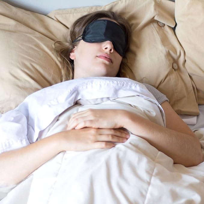 3pcs Comfortable Soft Sleep Eye Masks Shade Cover Lightweight Sleeping Blindfold for Men and Women, Blackout Blindfold for Travel Sleep, Party Game Supplies (Black)