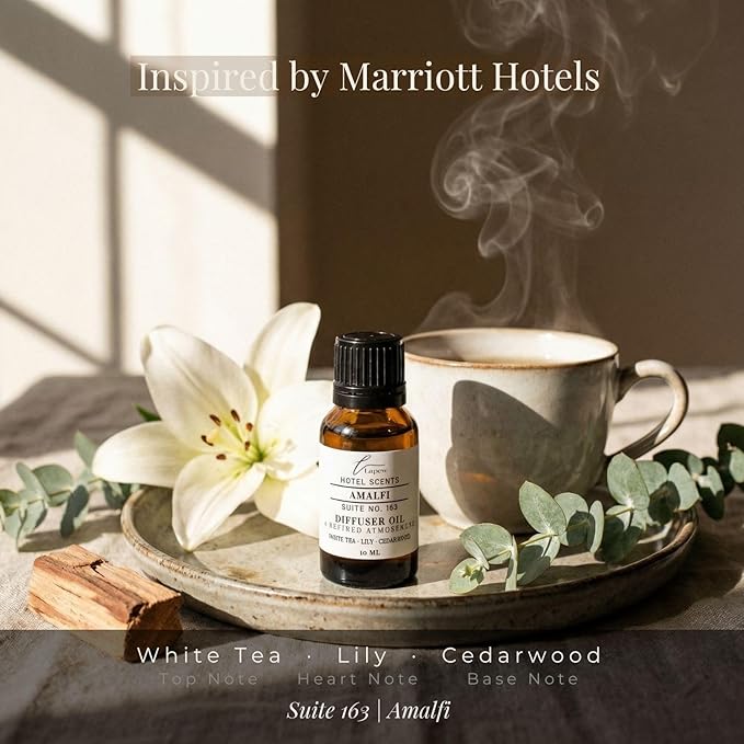 Lapew Hotel Scents Luxury Diffuser Oil | Amalfi Suite 163 | Inspired by Marriott Hotels | Hotel Fragrance Oil for Nebulizer & Waterless Diffuser | 10ml