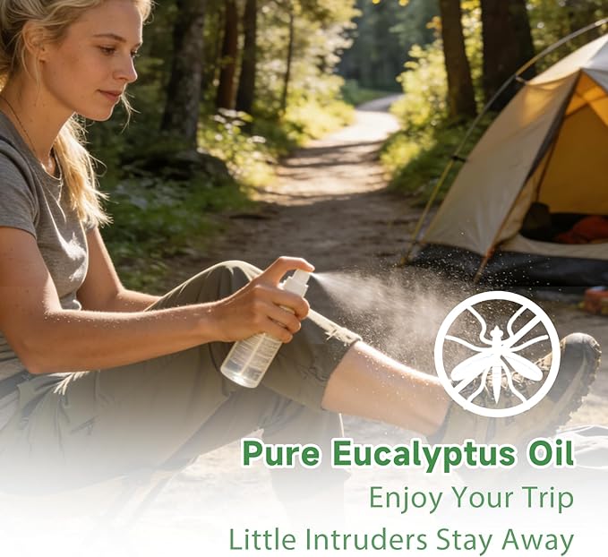 Eucalyptus Essential Oil,Pure Eucalyptus Oil for Outdoor Shield, Patio & Garden Protection, Mumianhua Natural Spray Blends for Diffuser, Outdoor Freshness, Unwanted Distractions, Skin, Hair 3.38 Fl Oz