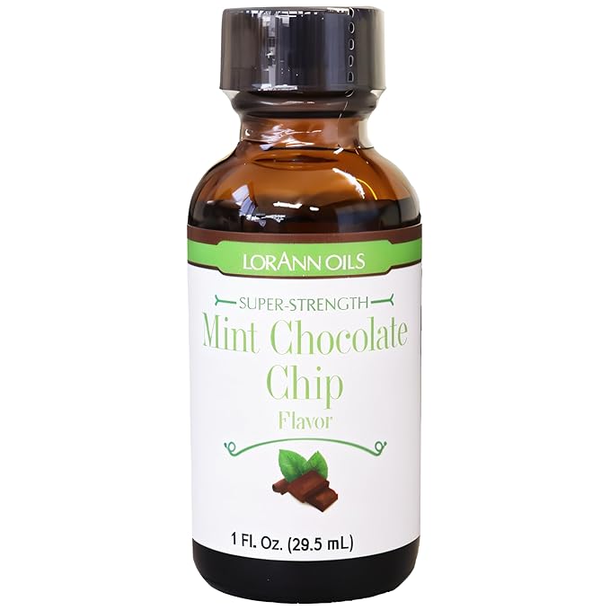 LorAnn Oils Super Strength Flavoring - Used For Candy Making, Flavoring Extracts, Baking, Hard Candy, and Flavor Oils - Bold, Natural Flavors 4X Stronger Than Extracts - Mint Chocolate Chip, 1 fl oz