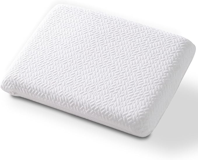 Ultra Thin, Flat Pillow for Sleeping 3.25 Inch Height, Thin Memory Foam Pillow for Stomach Sleeper, Slim Bed Pillow for Side and Back Sleepers, Standard Size