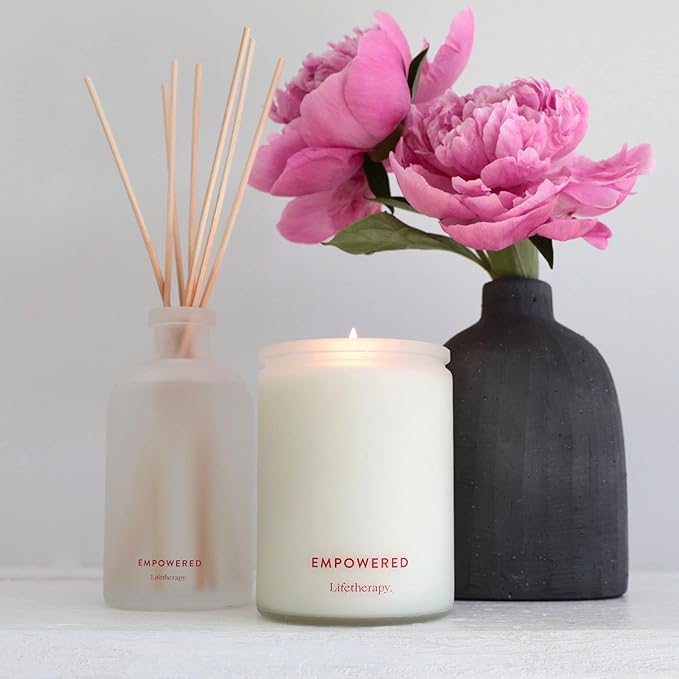 Lifetherapy Empowered Reed Diffuser, 8 oz - Inspiring Fragrance Scent, Natural Essential Oils, Ideal for Home or Office