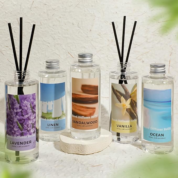 SCENTORINI Reed Diffuser Oil Refill, Lavender Diffuser Oil 6.76 Fl Oz, Natural Scented Essential Oil Refill Long Lasting Home Fragrance for Bathroom Room Spa Aromatherapy Hotel Decor