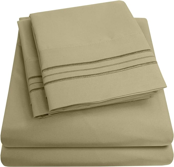 1500 Supreme Collection Full Sheet Sets Sage Green - Luxury Hotel Bed Sheets and Pillowcase Set for Full Mattress - Extra Soft, Elastic Corner Straps, Deep Pocket Sheets, Full Sage Green