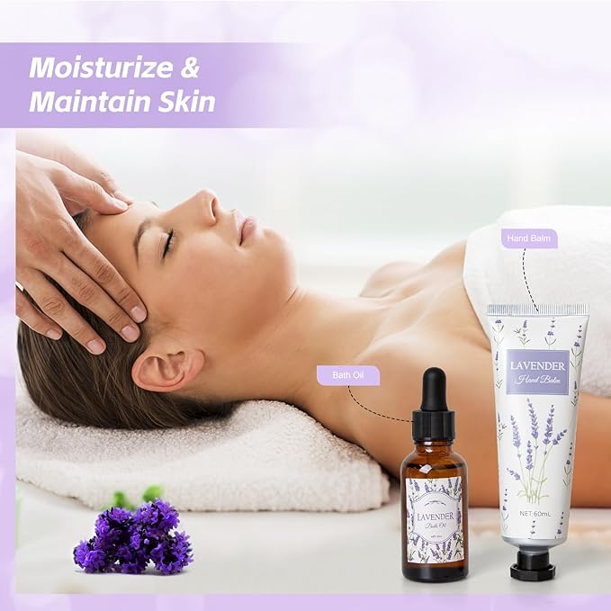 Mothers Day Gifts for Mom, Lavender Spa Gifts Set, 11 Pcs Bath Gift Set for Women, Relaxing Spa Gifts, Bath Spa Gift Basket for Women, Home Spa Products, Birthday Gifts for Women