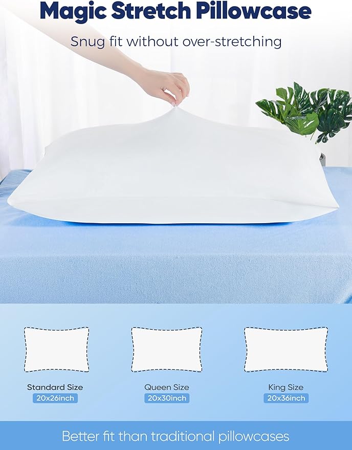 Avolare Cooling Pillow Cases Queen Size Set of 2,Arc-Chill 3.0 Cool Pillowcases for Hot Sleepers(Q-Max>0.5),Breathable&Stretchy Fabric,Softer Than Silk,Zipper Pillow Cases,White