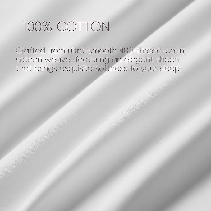 White Pillow Shams Standard Size Set of 2, 100% Cotton 400TC Sateen Luxury Hotel Pillow Cases, Pipping Oxford Pillowcases with Envelope Closure for Bedding Linen, 20x26 Inches (White with Khaki)