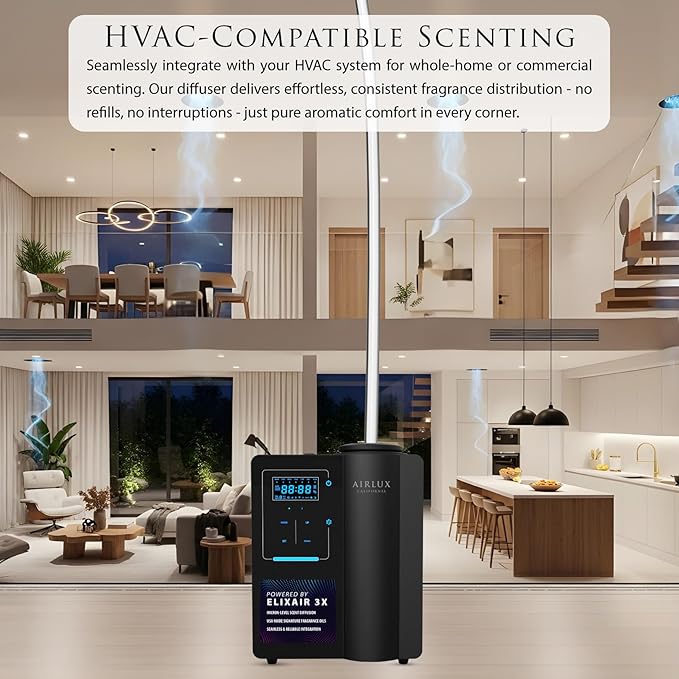 Jupiter 5000 Smart Scent Air Machine for Large Spaces, Hotel Scent Diffuser with Cold Air Elixair 3X Tech 1000ML, Up to 28.000 Sq. Ft, Waterless Oil Diffuser for Hotel, Office, Spa (Black)