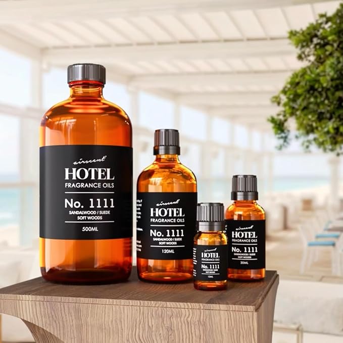 AirScent My Way Diffuser Oil No. 1111 Inspired by the 1 Hotel Scent - Sandalwood Suede Soft Woods - Fragrance Oil Blend for Ultrasonic and Waterless Diffusers and Crafting - 500 mL, 16.9 fl oz Bottle