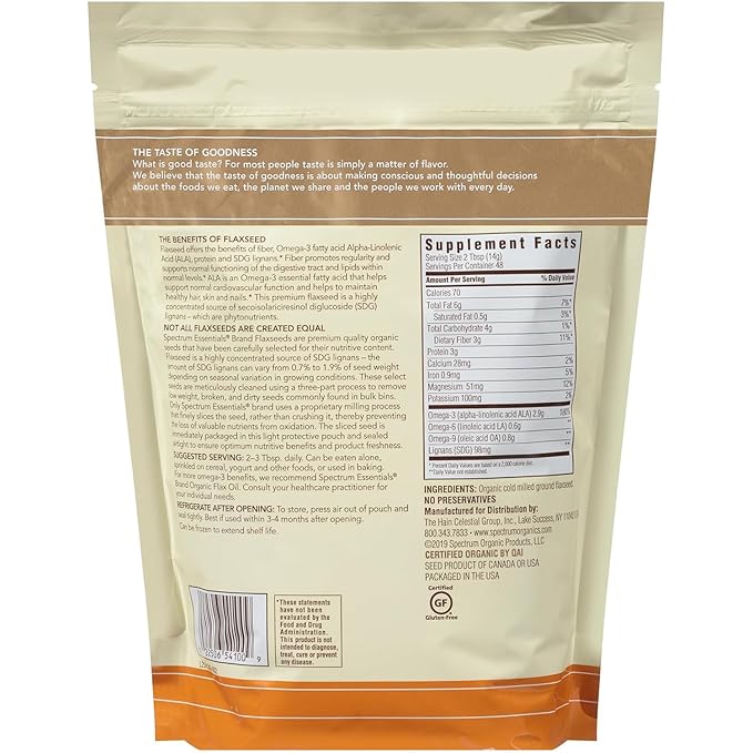 Spectrum Essentials Organic Premium Ground Flaxseed 14 oz