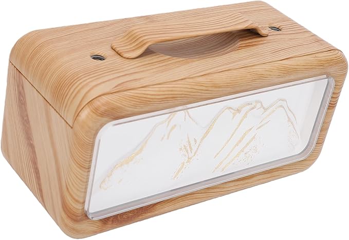 CCYLEZ 600ml Essential Oil Diffuser Humidifier Quiet Cool Mist with Dual Spray Mode, Adjustable Night Light with 3 Color Lighting USB Portable for Home Auto Shut Off (Light Wood Grain)