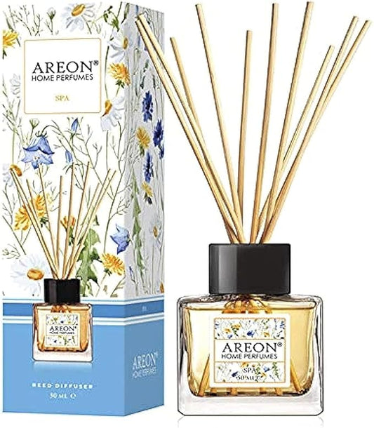 Areon Home Luxury Perfume Reed Diffuser + 10 Rattan Reeds, Spa 50 ml