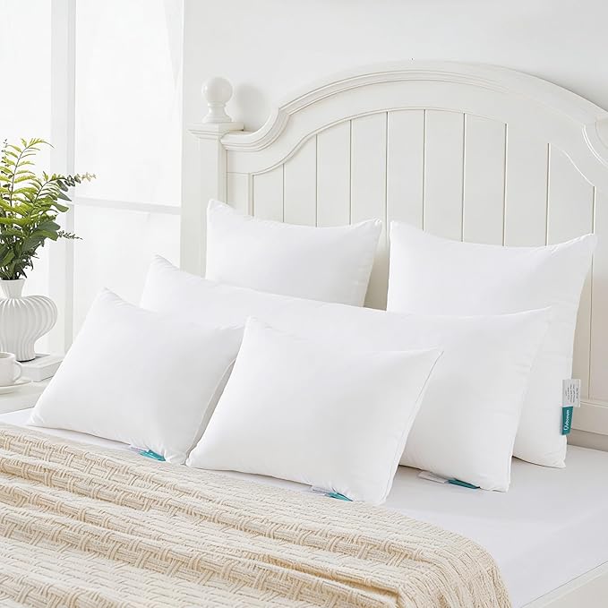 Oubonun 14 x 22 Throw Pillow Inserts - Soft, Plush & Decorative Down Alternative Pillows for Couch Sofa Bed, Machine Washable - White, Pack of 2