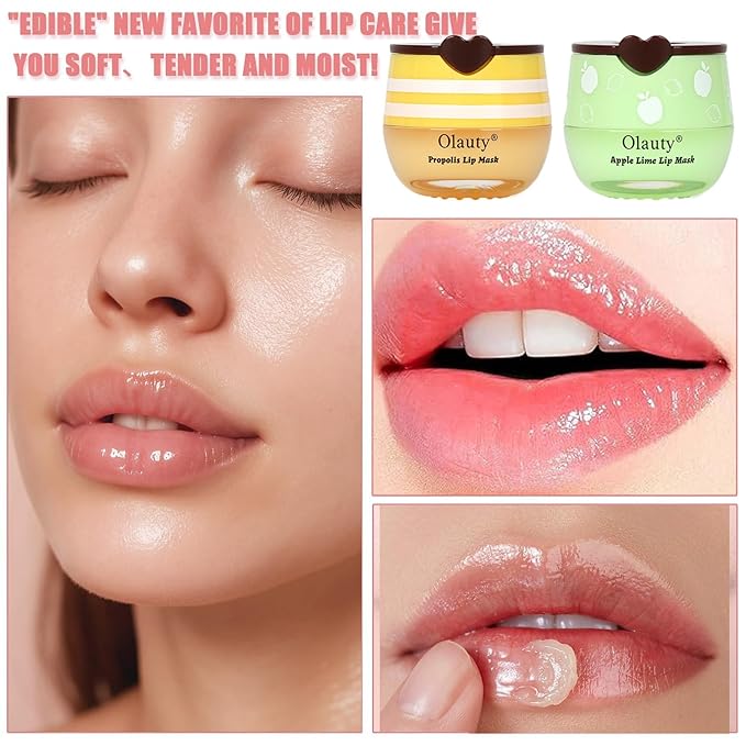 8 PCS Bee Lip Balm Honey Pot,Mothers Day Gifts,Teacher Appreciation Gifts,Birthday Gifts for Women Girls, Honey Lip Balm Lip Mask,Propolis Moisturizing Lip Sleeping Mask