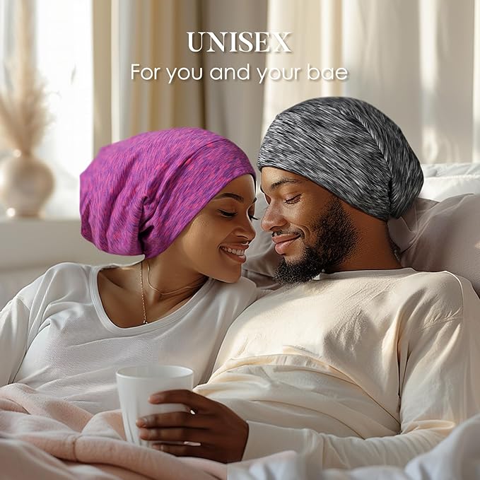 LULUSILK 100% Mulberry Silk Lined Sleep Cap Silk Bonnet for Sleeping, No More Frizzy Tangled Hair, Stay On All Night Adjustable Silk Hair Wrap for Sleeping, Hot Pink, Pack of 1
