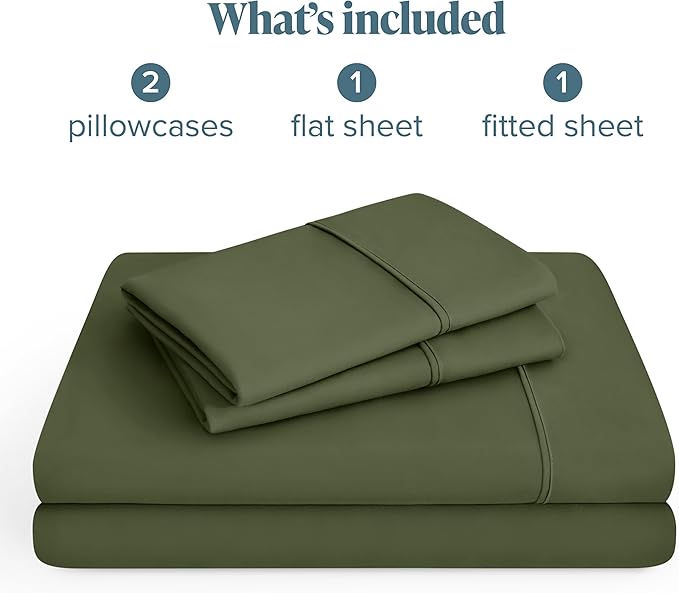 Bare Home Hotel Luxury Twin Sheet Set, Extra Soft - 4 Piece Set - Deep Pockets - Easy Fit - Cooling & Breathable - Wrinkle, Fade, Stain Resistant - Includes 2 Pillowcases (Twin, Cypress)