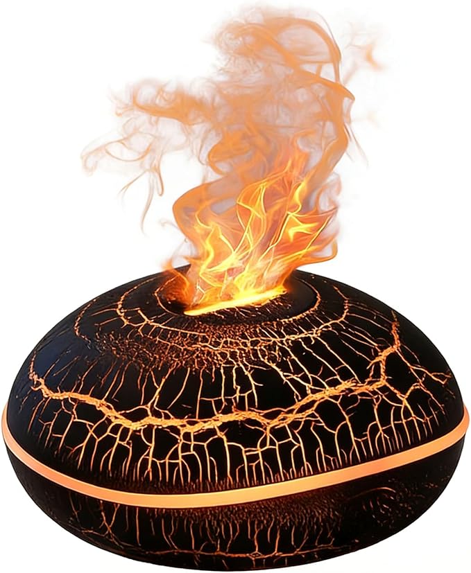 ThreeH Cracked Pattern Design Essential Oil Diffuser 200ml Aromatherapy Humidifier with Mood Light Auto Safety Unique Art Decor & Gift