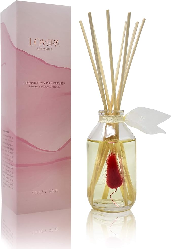 Reed Diffuser Set, Palo Santo Scented Oil Diffuser with Sticks, Home Fragrance Accessories for Bathroom Shelf Decor, Aroma Diffusers for Home or Office Fall Decor, USA Made