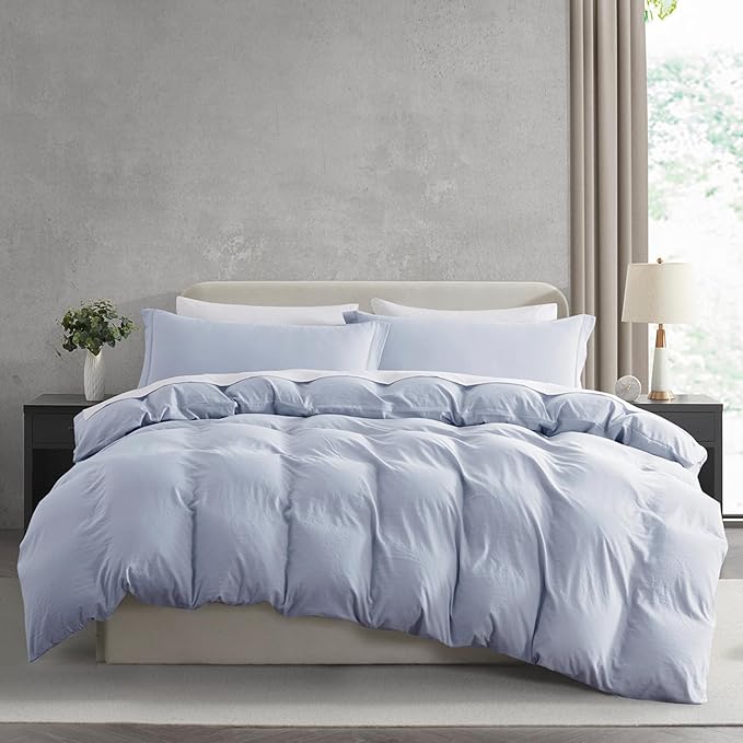 Nestl Twin Duvet Cover Set - Soft Double Brushed Ice Blue Duvet Cover Twin/Twin XL, 2 Piece, with Zipper Closure, 1 Duvet Cover 68x90 inches and 1 Pillow Sham