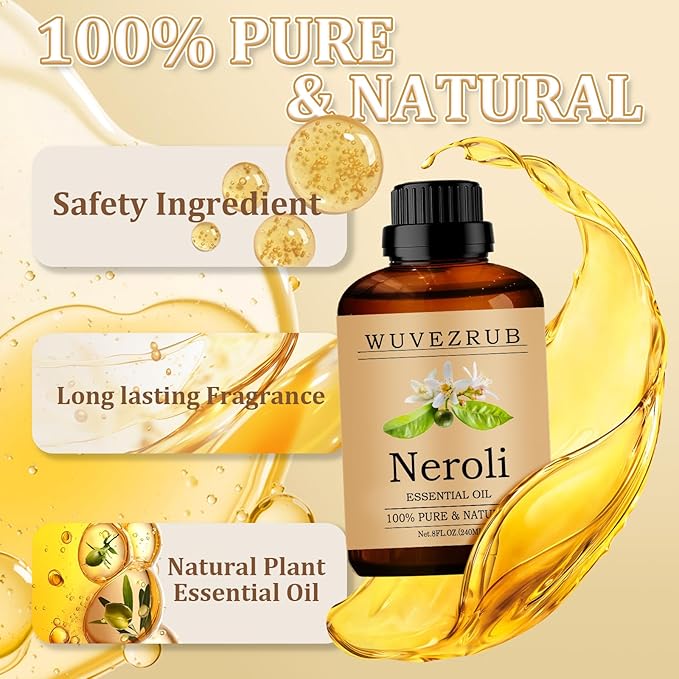 Neroli Essential Oil 240ML - 100% Pure and Natural Oils for Aromatherapy Diffuser - 8 Fl Oz/Neroli