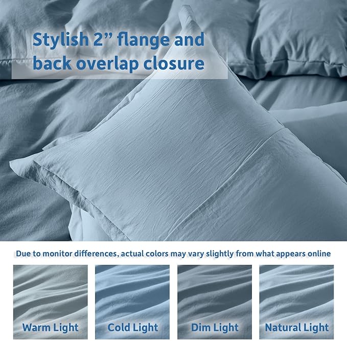 Nestl Stone Blue California King Duvet Cover Sets - Soft Double Brushed Cal King Duvet Cover, 3 Piece, with Zipper Closure, 1 Duvet Cover 104x98 inches and 2 Pillow Shams