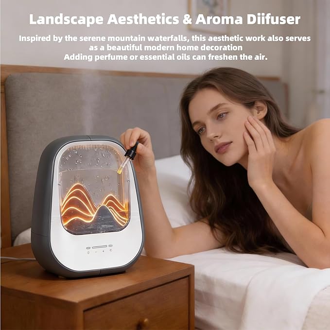 8-in-1 White Noise Sound Machine with Aroma Diffuser, Rain Sound Machine for Sleeping, Stress Relief, White Noise Machine Night Light Timer for Bedroom Office Home Decor, Gray