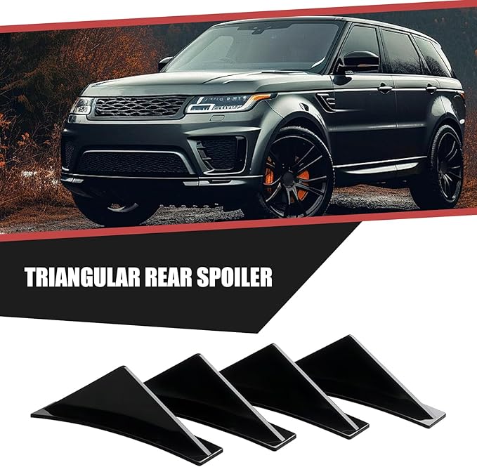 4 PCS Car Lower Bumper Lip Diffuser, 4.9" x 2.5" Spoiler Fin Protector, Vehicle Rear Splitter Lip Wing, Universal for Most Cars (Bright Black)